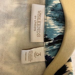 Chico weekender zip sweat shirt size 3